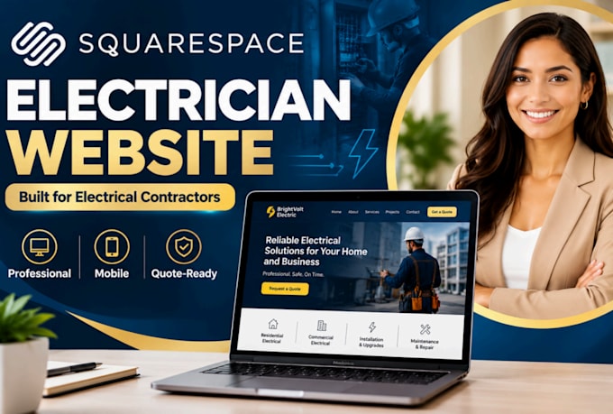 build squarespace electrician website electrical contractor website